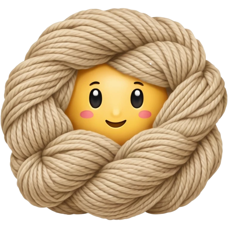 Knitting yarn beige emoji