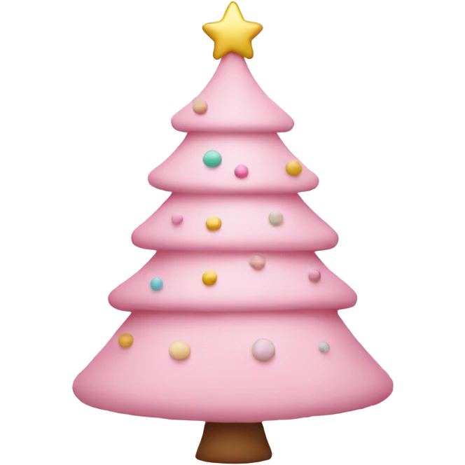 pastel pink christmas tree emoji