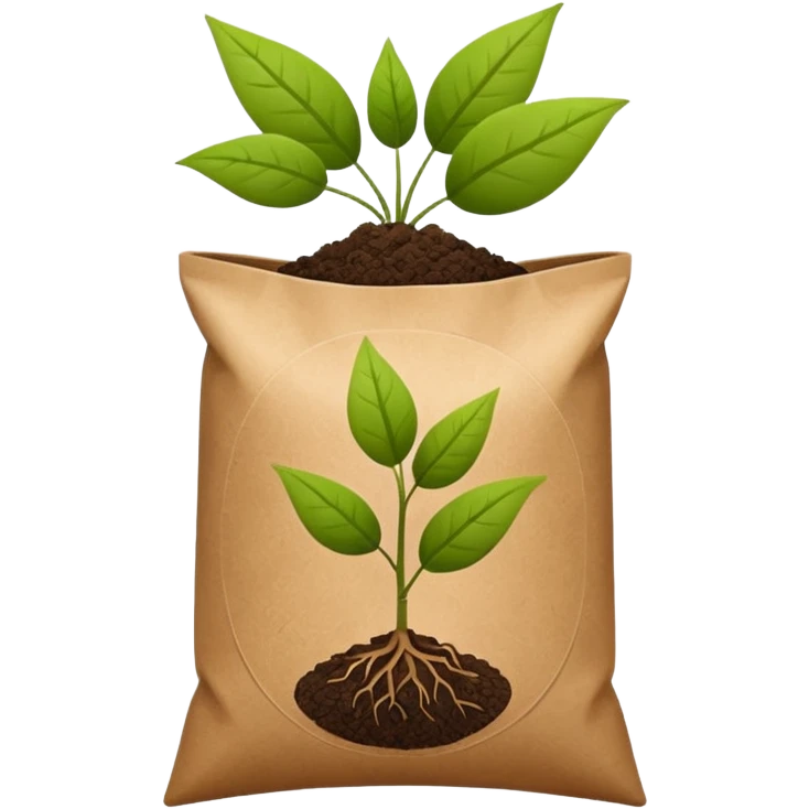 fertilizer bag with plant symbol emoji
