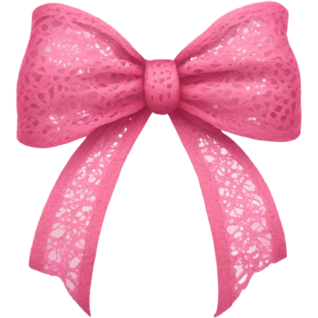 Pink lacy bow emoji
