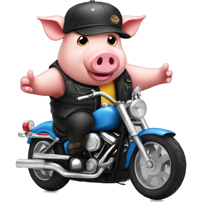 Biker pig emoji