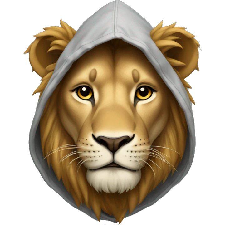 Lion wearing hoodie emoji