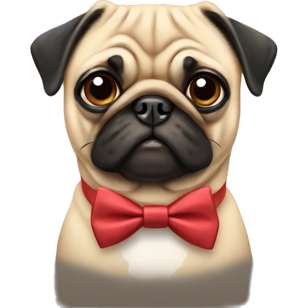 Pug wearing a bow tie emoji
