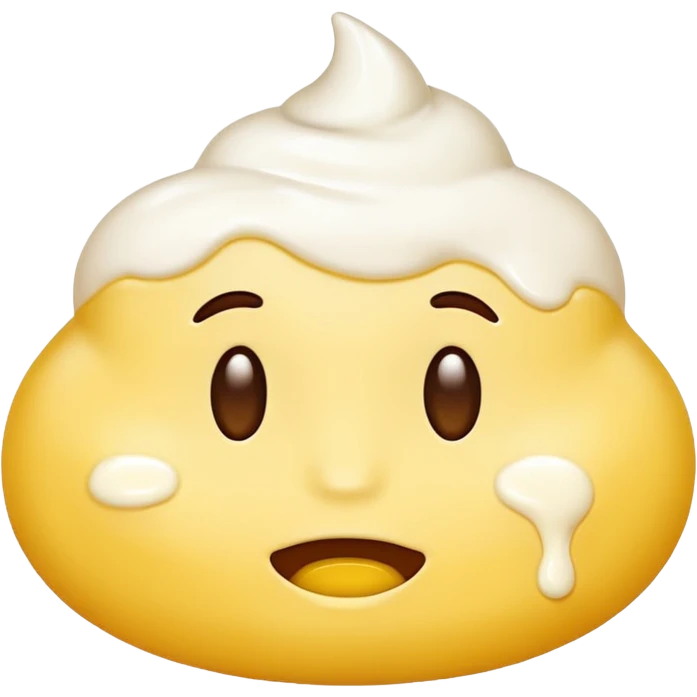 Put white blobs of cream on this yellow emojis face 😩 emoji