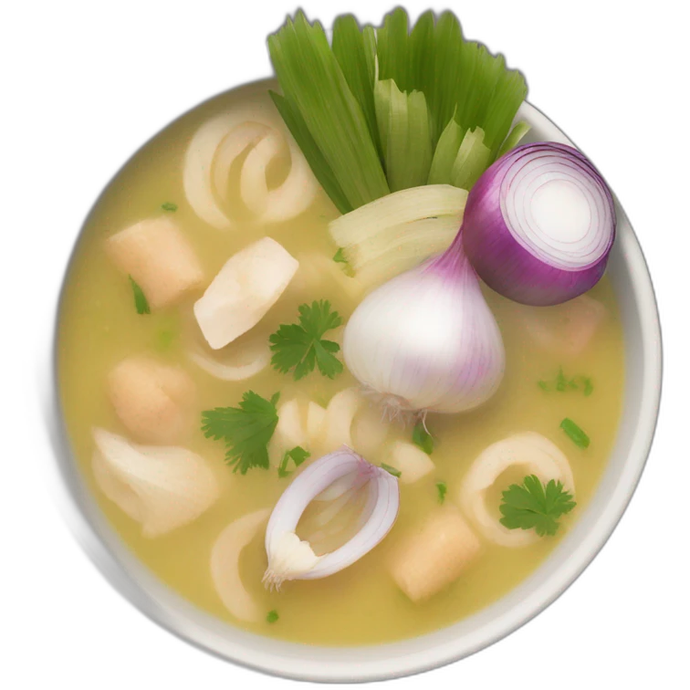 encebollado soup from ecuador with onions, albacore and yucca emoji