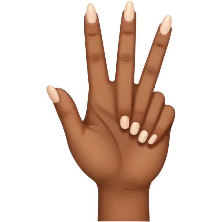 middle finger with cute nails brown skin  emoji
