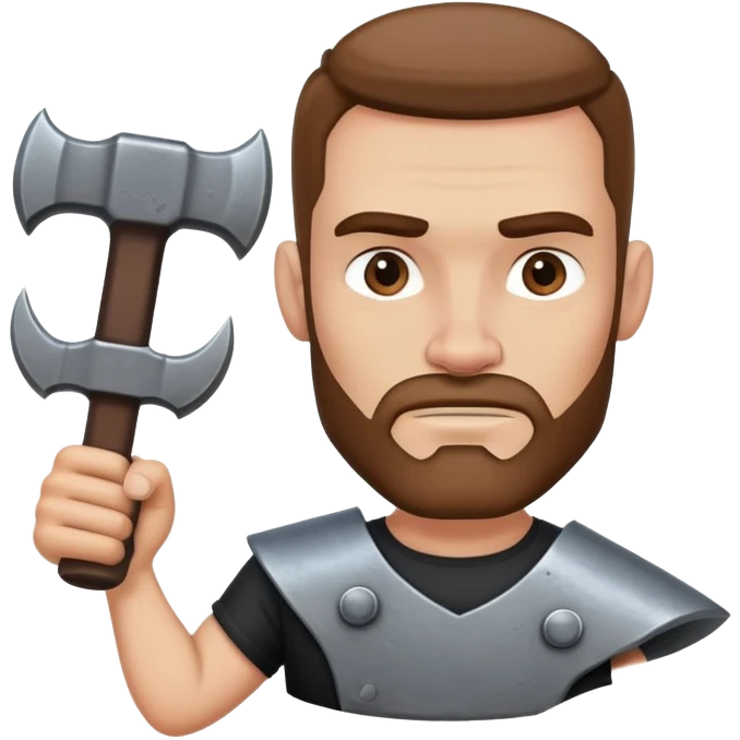me faça um cara com uam cabeça de bigorna emoji