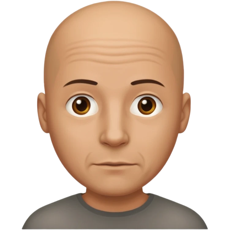 Bald man with no facial hair emoji
