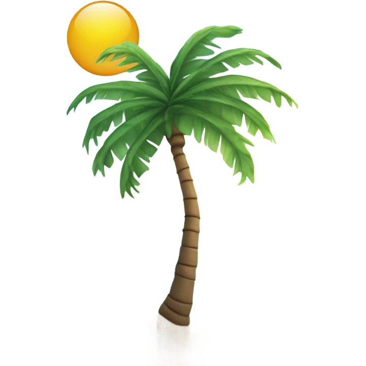 Sun, ocean, island with palm tree emoji