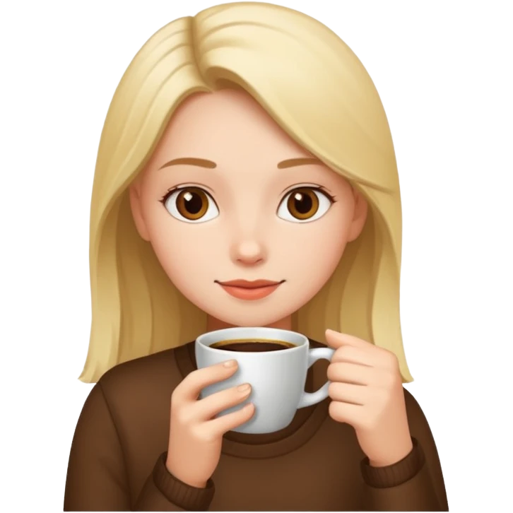 دختری که قهوه میخورد emoji