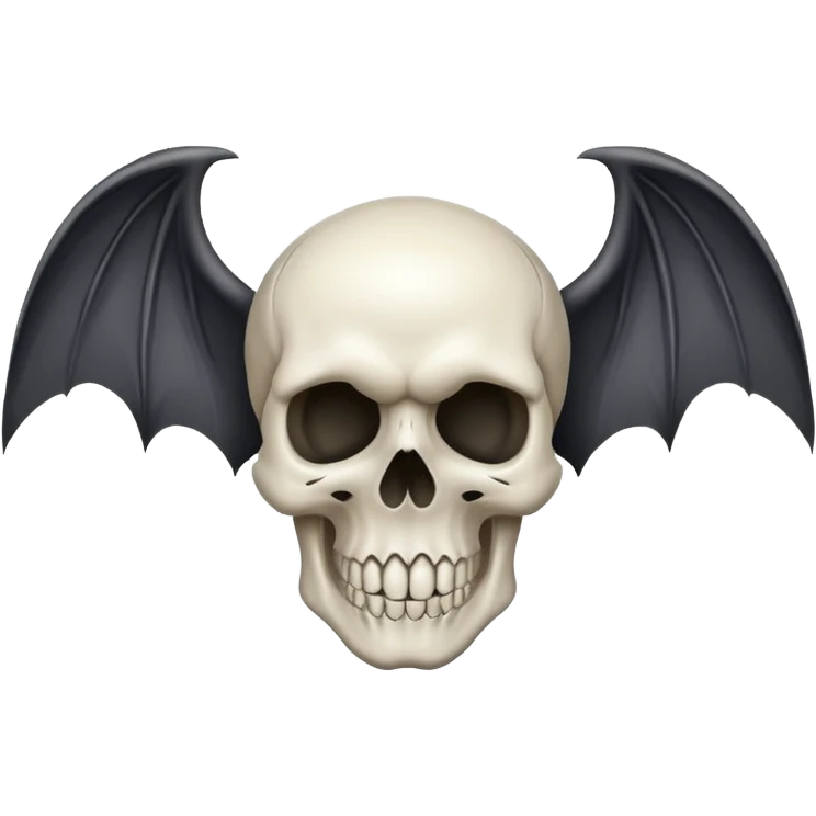 skull emoji with bat wings emoji