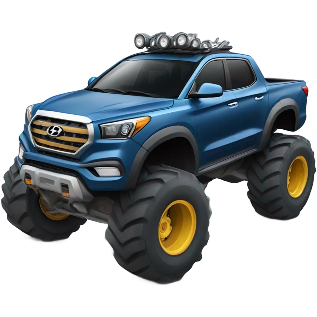 Hyundai with monster truck  emoji