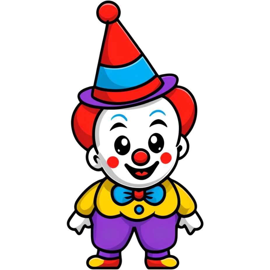 bright clown with hat emoji
