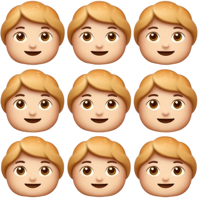 Friendly brötchen emoji avatar, cute and minimalistic style, warm eyes and gentle smile, flat design, soft shapes, clean modern look, highly recognizable at small sizes, centered composition, transparent or solid background, app icon quality. emoji