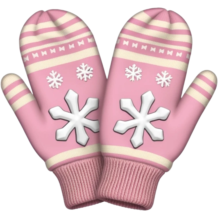 Light pink and beige snow gloves emoji