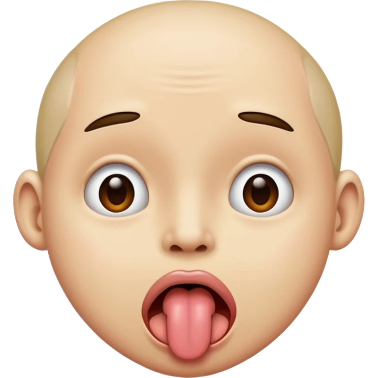 무표정으로 메롱 emoji