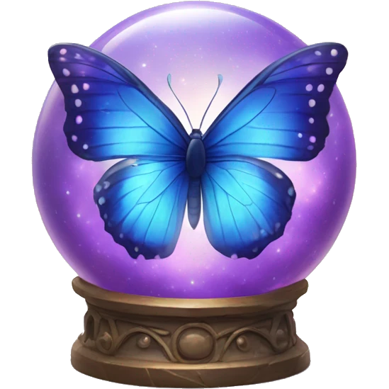 blue violet butterfly inside a magical dream orb  emoji