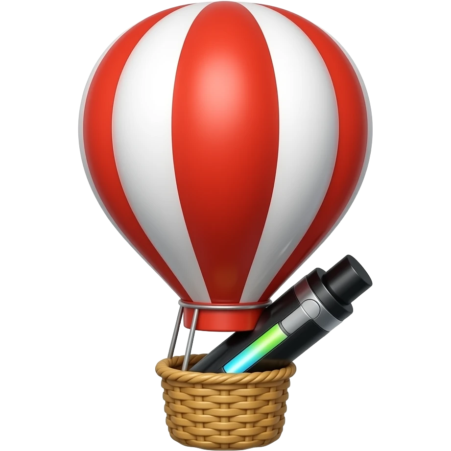 a vape in a hot air baloon emoji
