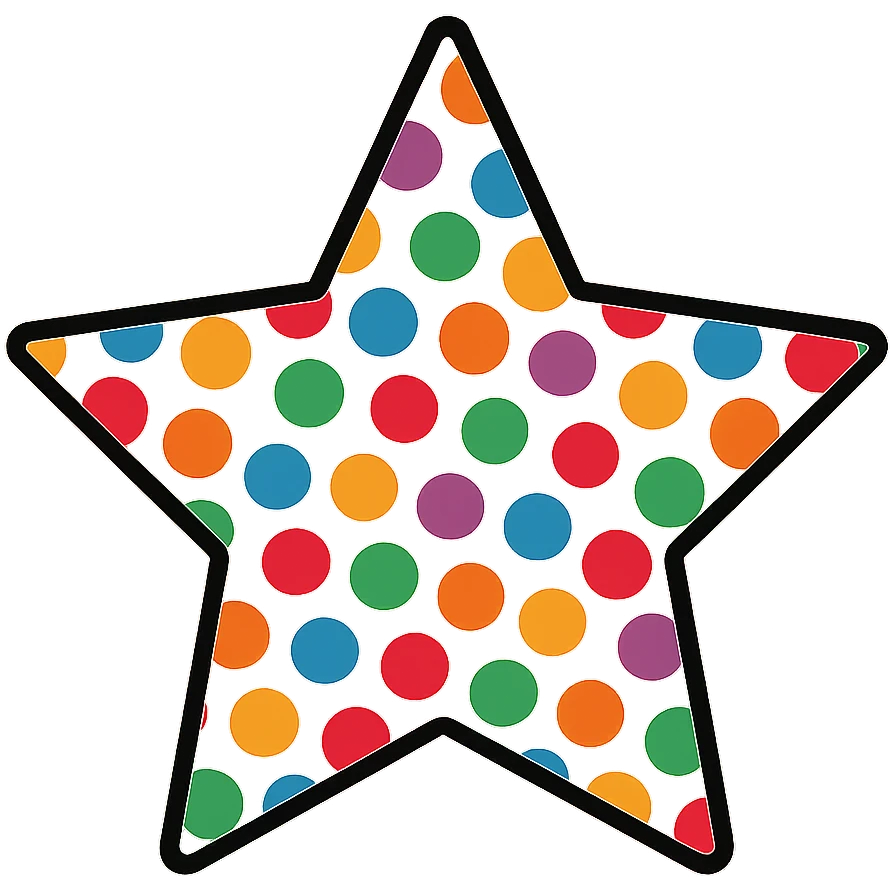 star with a polka dot pattern emoji