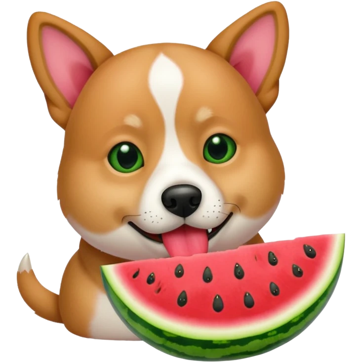dog eating watermelon emoji