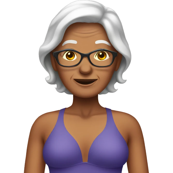 senior woman in swimsuit emoji