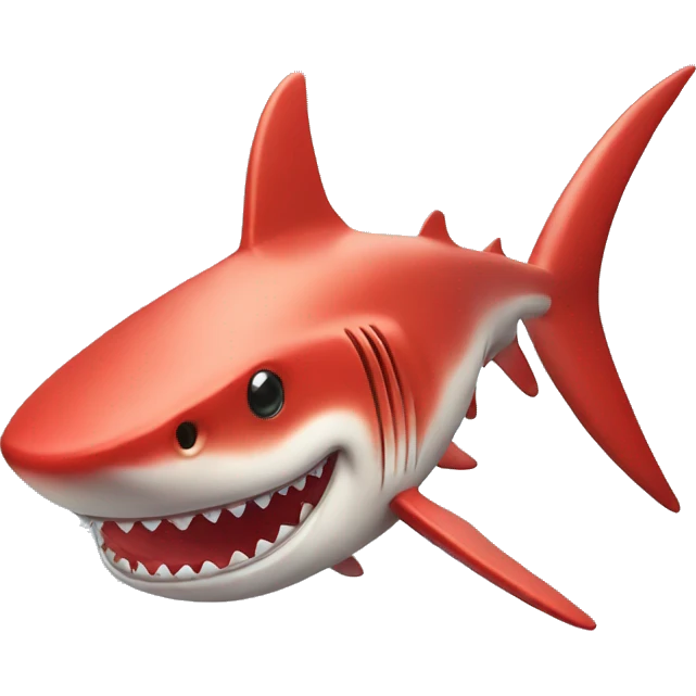 Red shark with iphone emoji