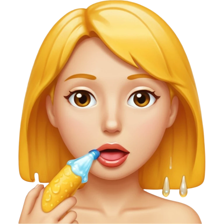 Una mujer chupando una pinga emoji