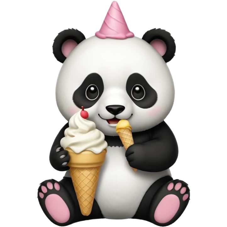 Panda eating ice cream emoji