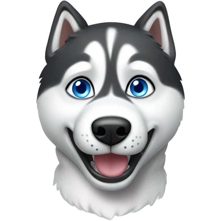 winking husky with blue eyes emoji