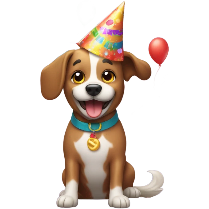 Dog dancing at birthday party  emoji