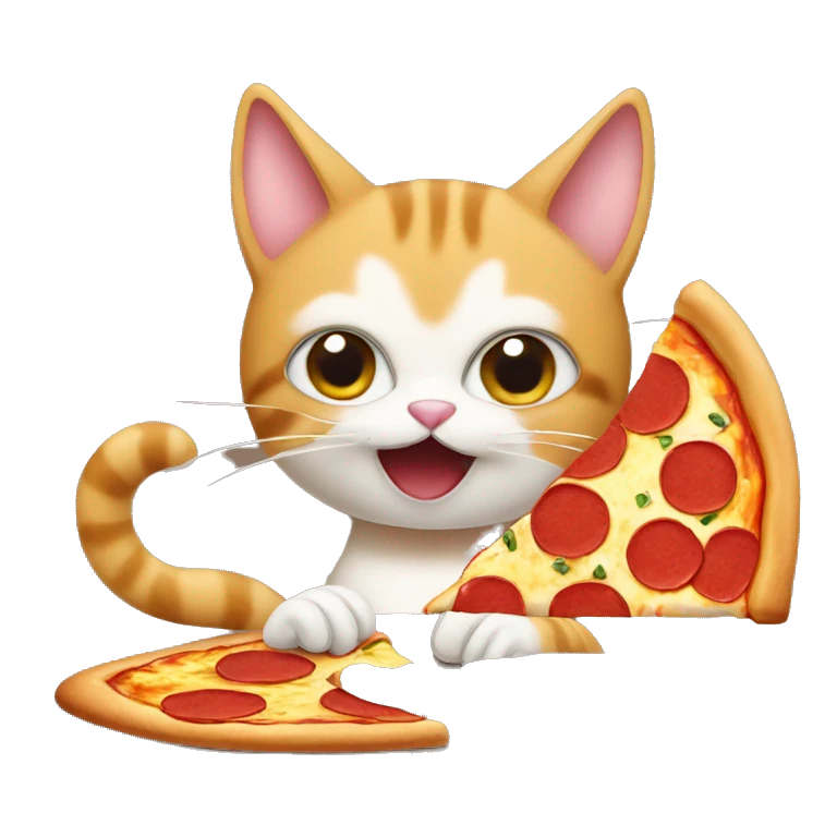 Cat eating pizza  emoji