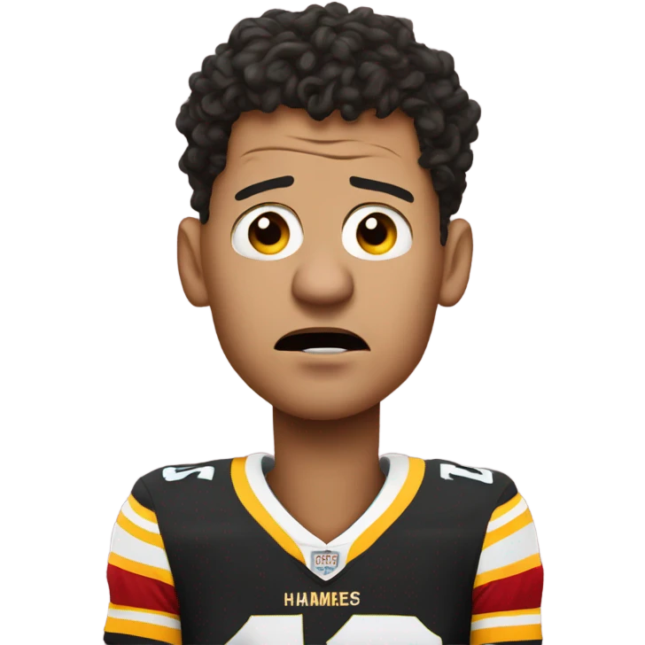 Patrick Mahomes crying to a referee  emoji