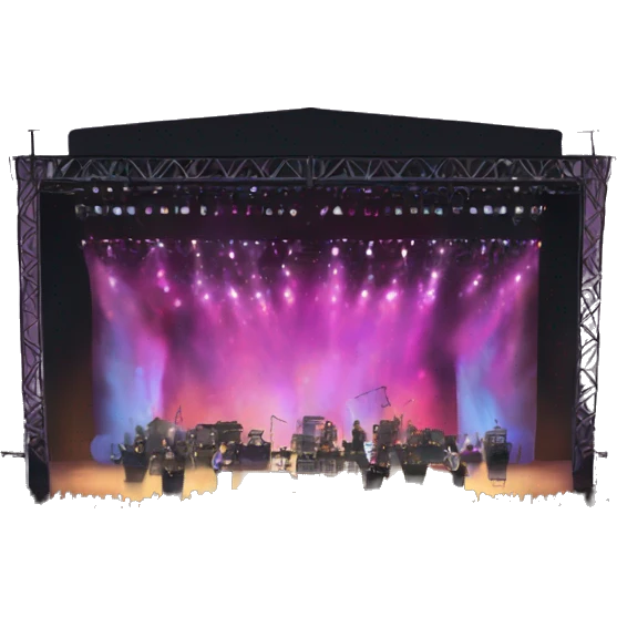 Concert with screens and lights. emoji