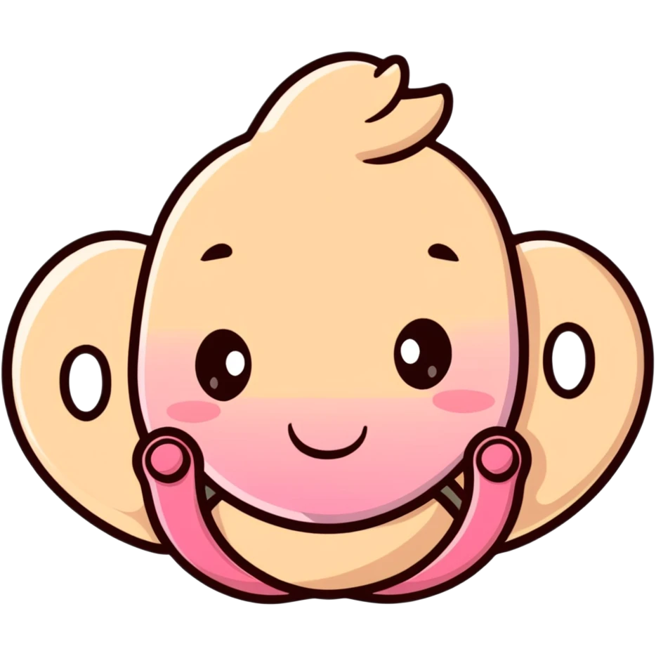 baby pacifier with pink gradient and beige colors emoji