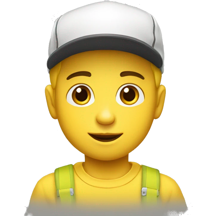 Niño blanco con gorra amarilla emoji