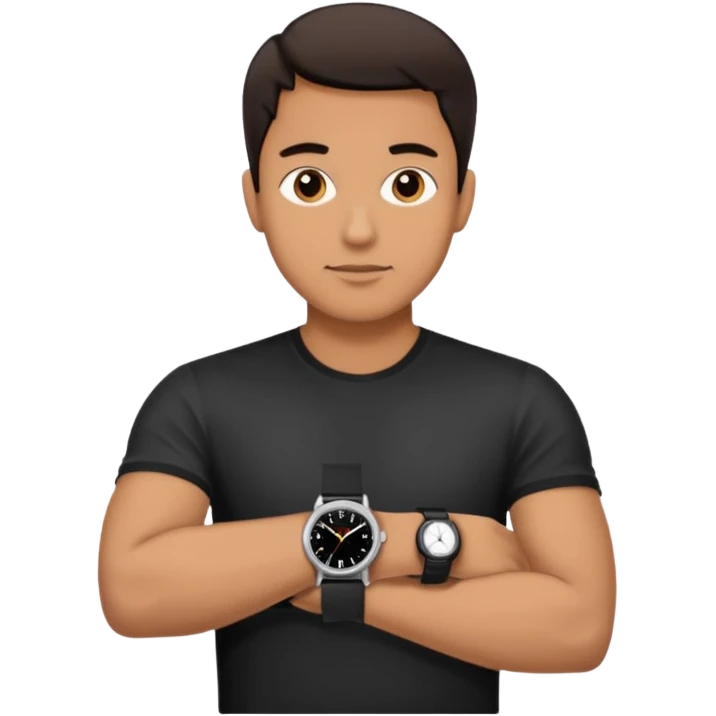 man wearing a black strap watch emoji