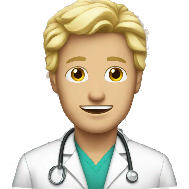 Male blond doctor artist emoji