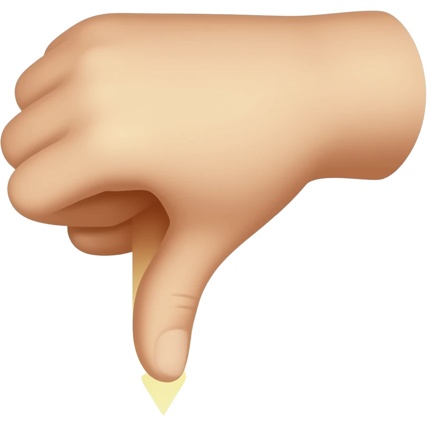 A little finger pointing down, with a downward-pointing arrow at the bottom of the finger emoji