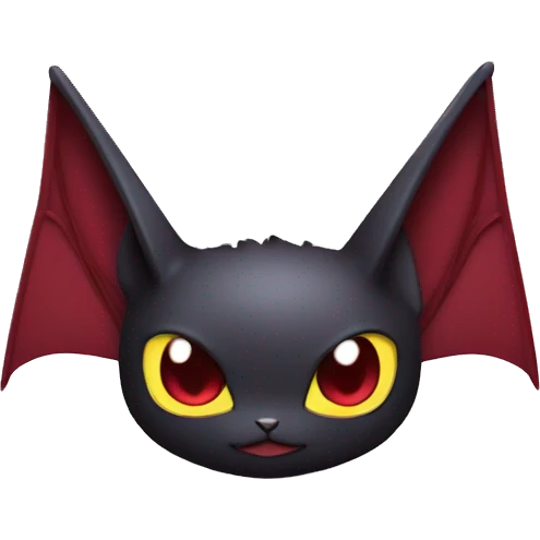 Cool Cute Edgy Dark Black Red Batty Chibi Noibat-Cat-Pokémon-Fakémon-hybrid emoji