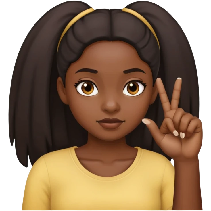 Black girl doing the pinched finger emoji