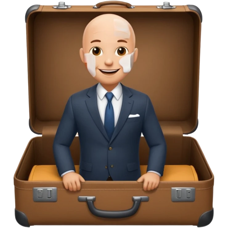bald man in siutcase emoji emoji