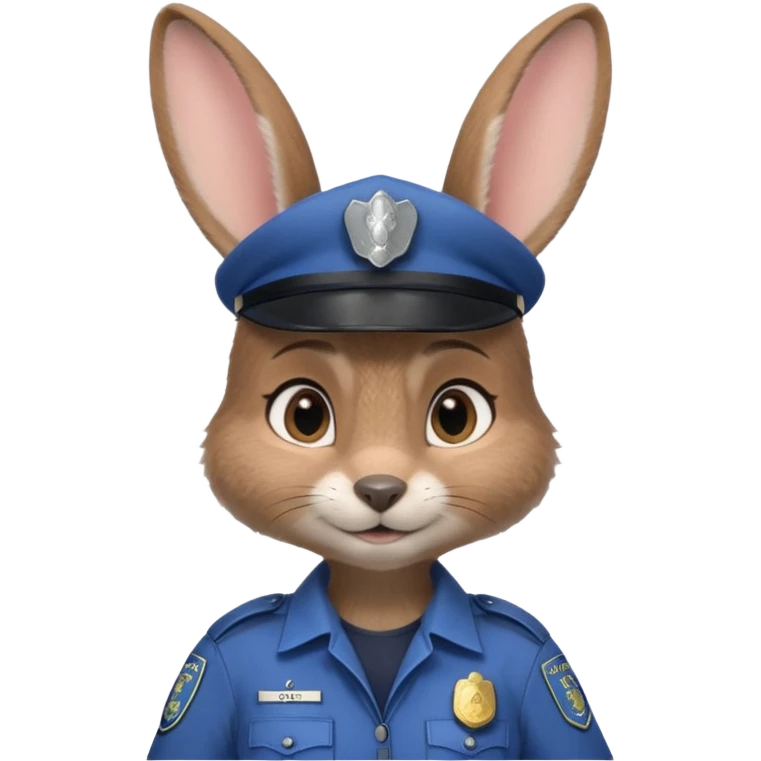 Judy Hopps with big ears (gray female rabbit with a police suit, without a cap) from the Zootopia Disney movie emoji