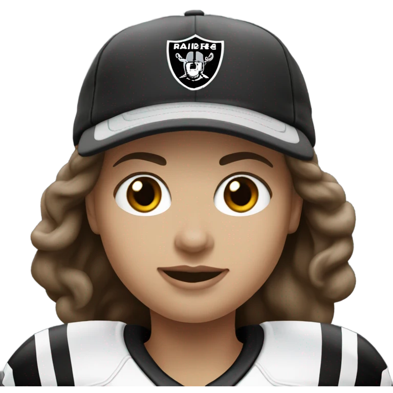 Raiders fan white female with brown hair  emoji