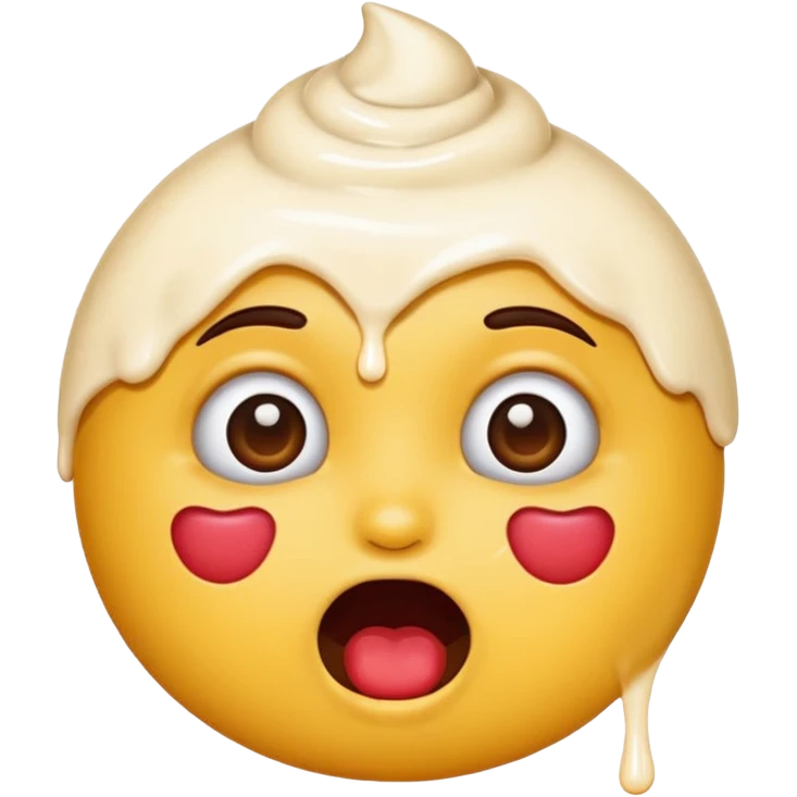 perverted emoji with cream on her face emoji