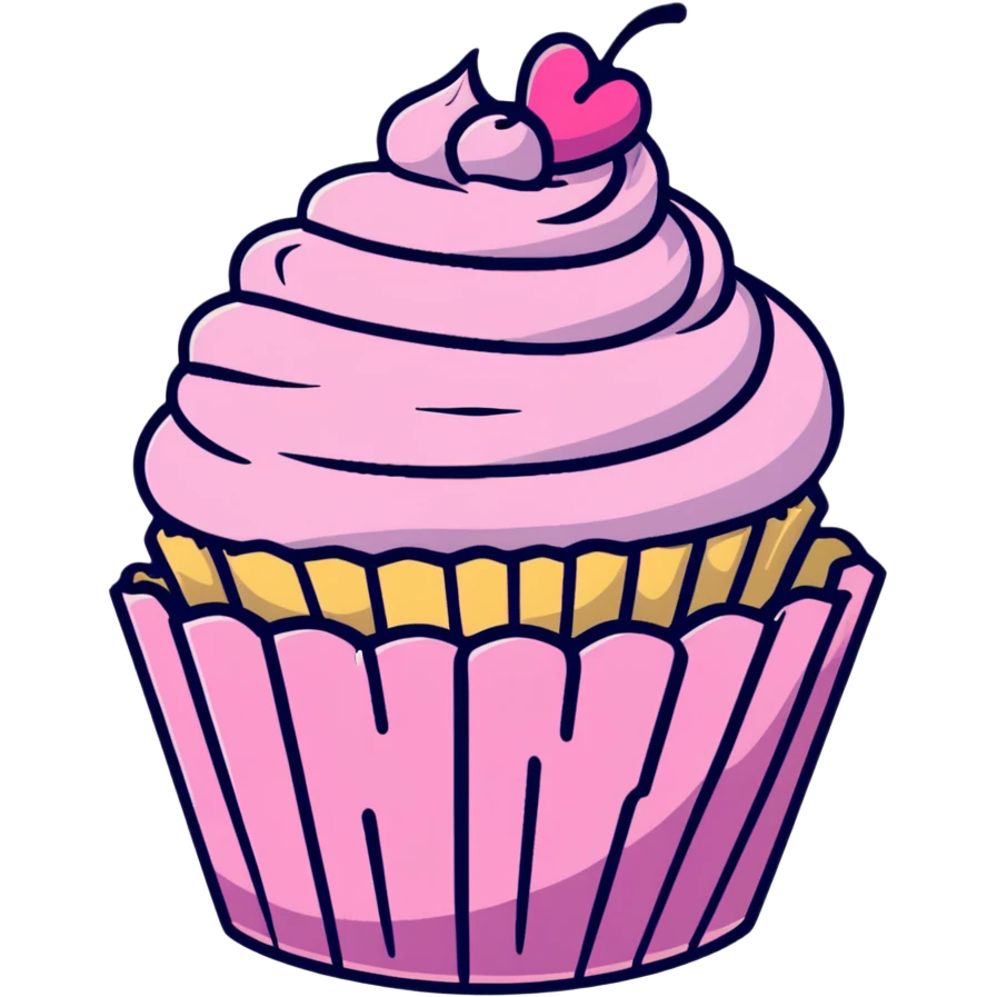 cupcake with pink icing emoji