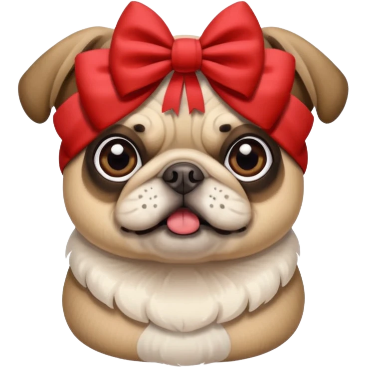 Pug com láço emoji