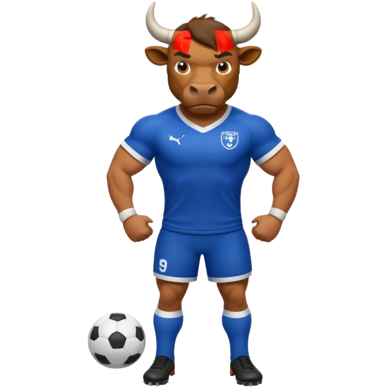 Create emojis of a bull that are related to soccer emoji