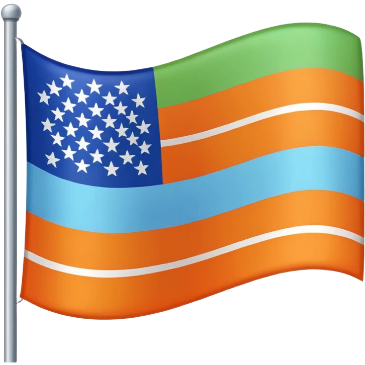 Emoji de drapeau avec les couleurs suivante : 🟦🟧🟩⚪️ plus clair le vert et oublie pas le blanc  emoji