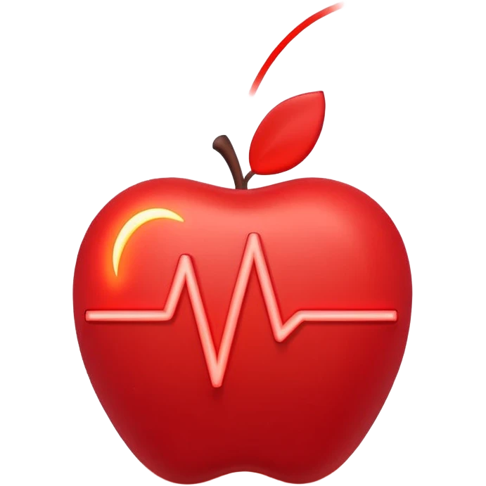 3D emoji showing a simple red pulse line (heartbeat monitor style) with a glowing point moving along it, minimal design on a soft background, symbolizing a steady pulse / heartbeat, clean and modern Apple emoji aesthetic emoji