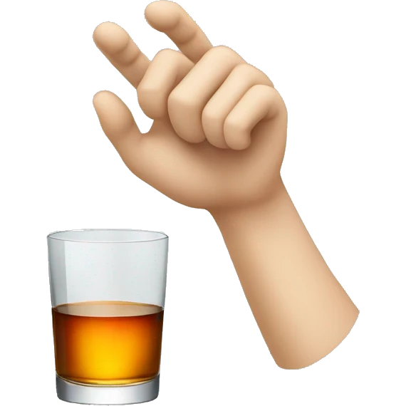 white hand with glass of whiskey emoji